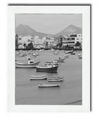 Cadre photo à accrocher - En MDF - 60 x 80 cm - Blanc - 40 tailles différentes - Sélectionnables - Sans passe-partout - Aliyah