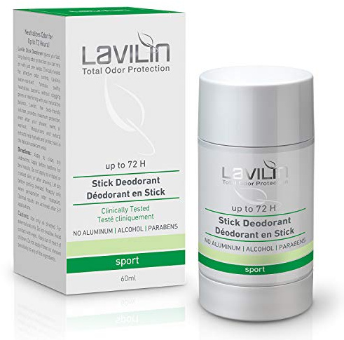LAVILIN Underarm Sports Deodorant Stick | Bis zu 72-Stunden-Schutz - Der andere Weg, um unangenehme Gerüche für Sportler zu verhindern - Alkohol-, Paraben- und Aluminiumfrei 2 oz