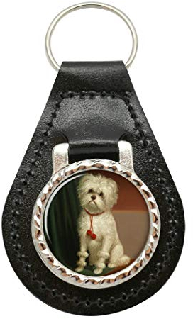 Giftshop UK Maltesisch Terrier Von Carl Reichert Leder Schlüsselanhänger