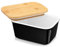 LOVECASA, Beurrier à Eau Breton en Porcelaine avec Couvercle en Bambou et Silicone, Haute Performance d'Étanchéité, Boîte à Beurre Tiramisu- 600ml (Noir)