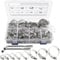 HongWay Hose Clamp Stainless Steel Assortment 78Pcs Adjustable Range 1/4-2 in(6-51mm), 304 Stainless Steel Hose Clamp with 2Pcs Socket Wrench, for Plumbing, Automotive and Mechanical Application