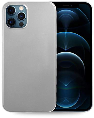doupi UltraSlim Hülle kompatibel für iPhone 12 Pro Max (6,7 Zoll), Ultra Dünn Fein Matt Handyhülle Cover Bumper Schutz Schale Hard Case Taschenschutz Design Schutzhülle, weiß