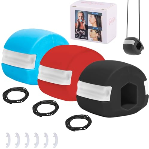 TOOTOK Jaw Exerciser, 3 Pack - Beginner to Advanced Resistance Levels, Silicone Face & Neck Trainer, Jawline Toner for Men & Women