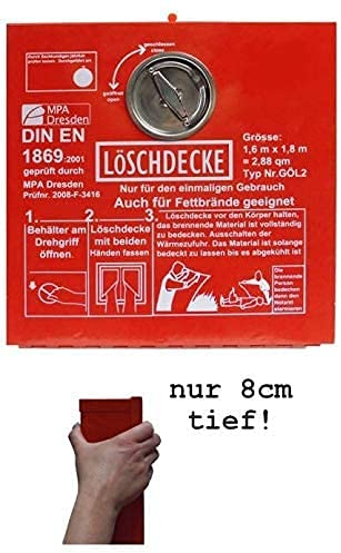 Brandengel Premium Löschdeckenbox Stahlblech rot Gr. L 30xB 30xT 8 cm mit Steckplombe Plombierbar