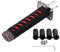 OUKENS Schaltknauf, Universal Japanese Sword Car Schalthebelknopfschalter mit 4 Adaptern Schwarz + Rot