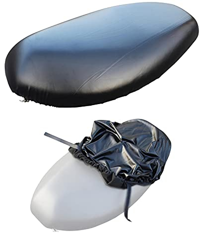 GIMOCOOL Motorrad Sitzbezug Universal Motorrad Sitzbank Abdeckung Leder Motorradbezug Wasserdicht Regenschutz Sonnenschutz Staubdicht für Motorrad Roller Sitzbezug Ersetzen (Schwarz)