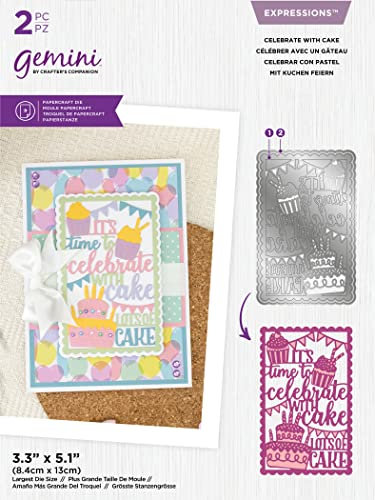 Gemini Expressions Image Sentiment Metal Die - Celebrate with Cake