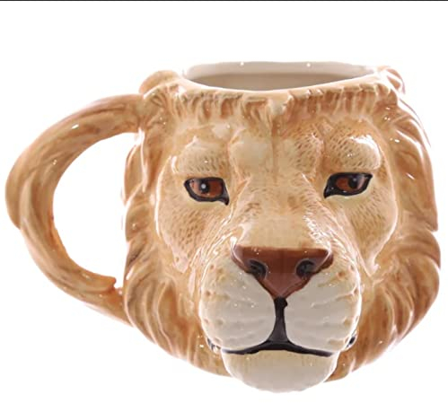 ODJLGM Creativo Nuovo 3D Tridimensionale Testa di Leone Tazza di Ceramica Dipinta A Mano Bestia Tazza di caffè Creativo Famiglia Animale Tazza di Acqua Re Leone