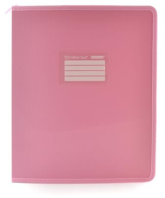 Cartelline ad anelli Colorline A4+ con lati rinforzati in tessuto - Identificatore anteriore e sul dorso e maniglia maniglia per Office Box- REF.42511-RS -25 mm/4 anelli, Rosa)