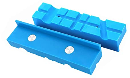 WANGCL 2 PACK 5 Inch Magnetic Vise Jaw Pads Covers Multi-Groove Design Durable TPU Rubber Covers Universal Vise Soft Jaws