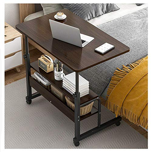 TAISK Betttisch, Computer-Stehpult, fahrbar mit Rädern, tragbarer Beistelltisch für Bett, Sofa, Krankenhaus, Lesen, Essen