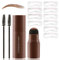 Boobeen Augenbrauen-Stempel, Augenbrauen-Stempel-Schablonen-Shaping-Kit, Augenbrauenfüller-Puder, langlebig, Augenbrauen-Definierer-Make-up für natürliche Augenbrauen