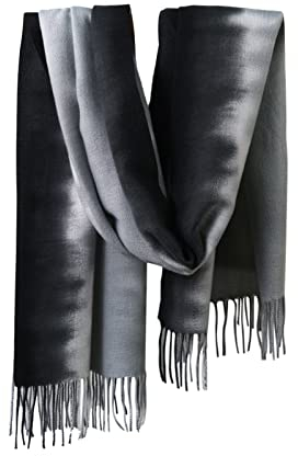 Skcess Scarf Cashmere Women, Damen Schal Herbst Grau Farbverlauf Der Quaste Scarf Winter 200X70CM(79X28In)