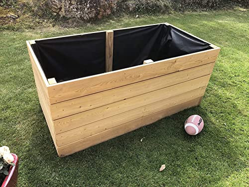 Gartenwelt Riegelsberger Elegantes Hochbeet Kräuterbeet Pflanzbeet Lärche Gemüsebeet 140x40 cm Höhe 71 cm aus Lärchenholz 20 mm glatt