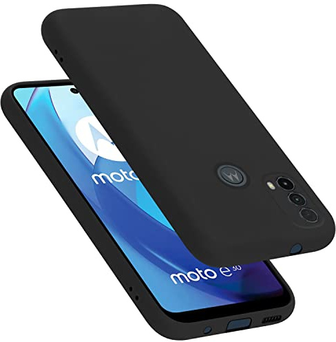Cadorabo Hülle kompatibel mit Motorola Moto E20 / E30 / E40 Hülle Silikon Handyhülle für Moto E20 / E30 / E40 Case aus flüssigem Silikon- Kratzfeste dünne TPU Schutzhülle - Liquid SCHWARZ