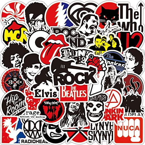 100 Stück Musik Rock'n'Roll Aufkleber für Koffer, Skateboard, Laptop, Computer, Wasserflaschen, Auto, Teenager, Jungen, Mädchen, Aufkleber, wasserdicht