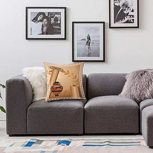 Kopfkissenbezug Home Dekoration,Toga Party antike griechische Säulenvase Olivenzweig Hellenic Heritage Icons,Pillowcase Super Weich Sofakissen für Wohnzimmer Sofa Bed,45x45cm