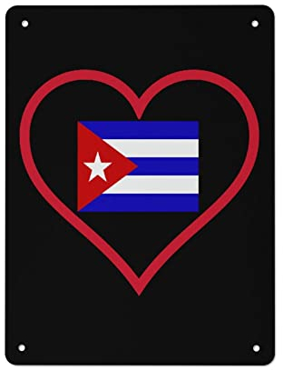 30 x 20 cm, rotes Herz-Blechschild mit Aufschrift I Love Cuba, Vintage-Poster, Metallbild, Eisen-Schilder für Zuhause, Wand, Bar, Dekoration