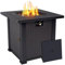 SENJOYS Brasero au propane de 71,1 cm, foyer à gaz en acier 50 000 BTU pour extérieur, table de feu avec couvercle et pierre de lave, ajoute de la chaleur et de l'ambiance aux rassemblements et aux