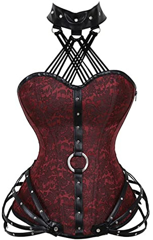 Cocila Control Top Shorts for Women Court Gothic 11 Top Steel Side Corset Tight-Fitting Neck Zipper Women Shapeware Body Suits Plus Size Corset Dress with Tutu Red and Blue Corset Harley Quinn