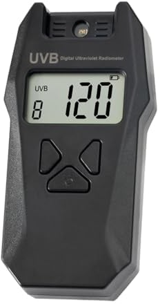 UV Index Messgerät, Digitale Reptilien UVB Tester mit reversibler Sonde und Datenprotokollierungsfunktion fur ultraviolettes Licht mit einer Wellenlänge von 240 nm bis 370 nm