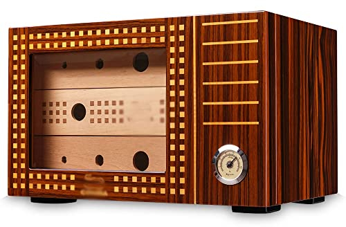 Zigarrenkiste, Humidore, Humidor-Schrank, Zigarren-Humidor, Winddicht, Zedernholz-Zigarren-Humidor-Box Mit Luftbefeuchter, Hygrometer, Feuchtigkeitsspendende Zigarren, Tragbarer Schrankkoffer, 75 Ziga