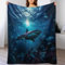 PAZZK Hai Decke,Vier Jahreszeiten Weich Wohndecke Decke Schlafdecke Sofadecke Plüschdecke Pelzdecke Printdesign Couchdecke Flannel Bett Decke （130×180cm）