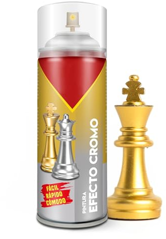 TIENDA EURASIA – Spray Pintura Efecto Cromo | Pintura Spray | Spray | Metalizado | Capacidad 150 ml | 5x17.5 cm (Oro)