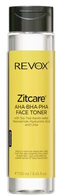 REVOX B77 Zitcare AHA BHA PHA Gesichtswasser mit Teebaum, Niacin, AH und Harnstoff, 250 ml
