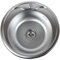 ANW HOME Fregadero de cocina redondo Ø49 cm mikro decor con sifón, fregadero de cocina de acero inoxidable con agujero para grifo, fregadero empotrado de acero inoxidable