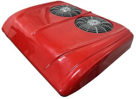 12000BTU Double Brushless Fan Electric Rv Air Conditioner Roof Top Car Air Conditioning 12V 24V For Motorhome Truck Camper Van(Red 12V)