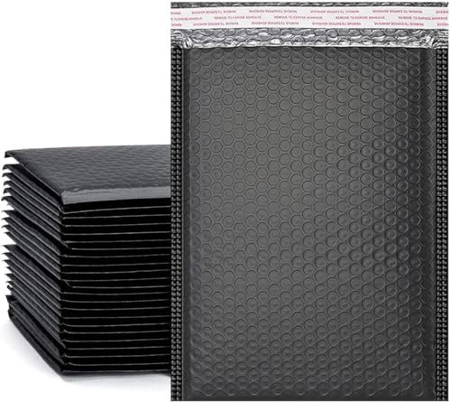 DERAYEE 24 Stück Schwarz Luftpolsterumschläge Versandtaschen,11x15cm selbstklebende Gepolsterte Briefumschläge für Warensendung