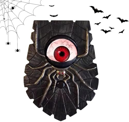 YANGUN Halloween Doorbell, Halloween Eyeball Doorbell, Animated Eyeball Doorbells,Halloweens Door Decorations with Spooky Sound and Light Up Eyeballs,Door Decorations Party DoorbellProp for Halloweens