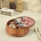 Brick Brown ® Handcrafted Enamel Coated Wooden Roti Box | Chapati Server with Lid (8.8 × 8.8 × 4.5 Inch) | Hot Pot Casserole for Tableware