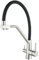Maynosi 3 Way Kitchen Sink Tap for Filter Water Purifier, 3 in 1 Kitchen Sink Mixer Tap with Drinking Filtered Water Outlet, 2-Lever Sink Taps with Flexible Spout, Stainless Steel, Brushed Steel