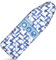 Joyonhom Housse et coussinet de planche à repasser, installation facile Heavy Duty Extra épais Rembourrage 4 couches Coton - Bleu Croix 125-130 x 40-45