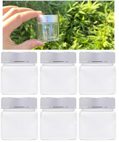 SHOWLL 6pcs 50ml Einmachgläser Mit Schraubdeckel Kleine Gläser Mit Deckel Einmachgläser Klein Kleine Marmeladengläser Klein Für Schönheitsprodukte Haushaltsartikel Oder Kleine