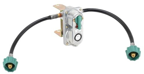 RecPro RV Propane Gas Regulator 2-Stage Auto Changeover | 11.5 Pigtail Hose Connector | 250 PSI | 287,500 BTU | Mounting Bracket & Cover | For RVs, Vans & Trailers