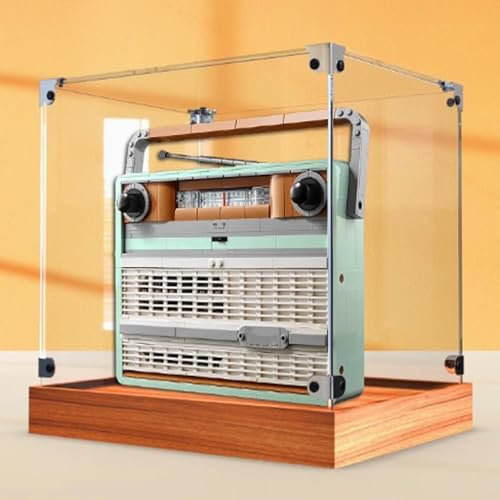 Espositore in acrilico trasparente, per modello radio vintage Lego 10334, scatola trasparente, scatola portaoggetti, scatola espositiva, compatibile con modello 10334 (solo scatola espositiva) (base