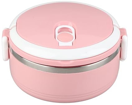 Portátil de Acero Inoxidable, Lonchera Térmica, Contenedor de Comida de una Sola Capa con Orificio de Aire, Contenedor de Almuerzo para Picnics, Camping, Fitness, Viajes, Oficina