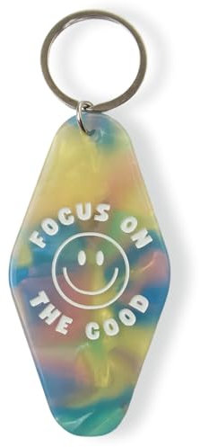 DAI XO® Schlüsselanhänger Damen, Keychain - Geschenke für Frauen, Freundin, Beste Freundin,Frau (Kleinigkeit zum Adventskalender befüllen) (Focus on the good)