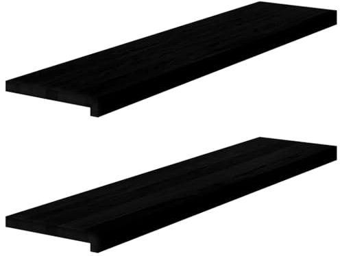 vidaXL Treppenstufen 2 STK. Dunkelbraun 110x25x2 cm Massivholz Eiche, Treppenstufe für Holztreppen, Treppenstufe Holz, Fenstersims, Treppenstufe Eiche