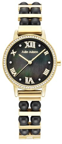 Julie Julsen Damen Damenuhr 22cm Synth. Zirkonia Edelstahl gelb Quarzwerk Mineralglas 148000038-3