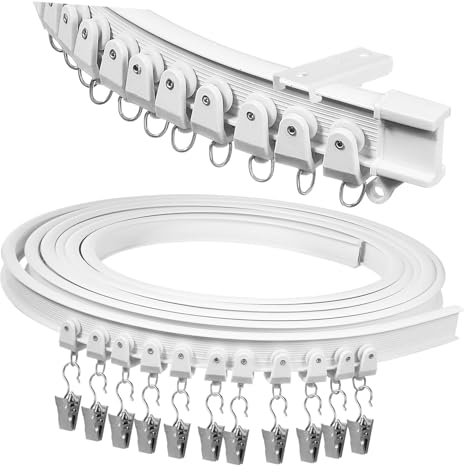 HYTROVE Deckenmontage Vorhangschiene Flexible Biegsame Vorhangstange Für Ecken Und Rundungen Mit Sicheren Edelstahl Klemmen Und Einfacher Montage Für Haushalt Und Raumteiler