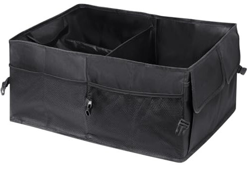MIHURO Organizador de maletero de coche, organizador multifunción para almacenamiento plegable de coche, color negro, impermeable, accesorios interiores para SUV, camión, furgoneta, camión