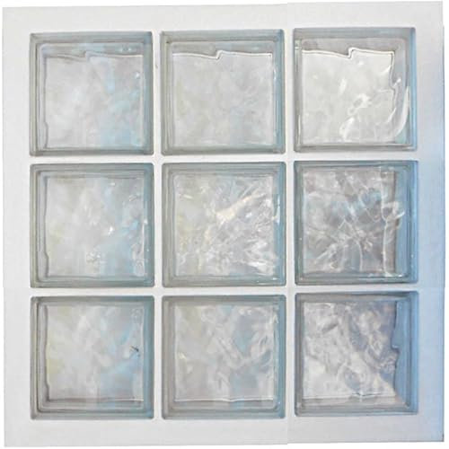 Panel prefabricated with water-repellent cement, vertical use | N. 9 glass blocks (3x3) mm 190x190x80 corrugated transparent | Dimension 670x670 mm | Sales unit: 1 panel