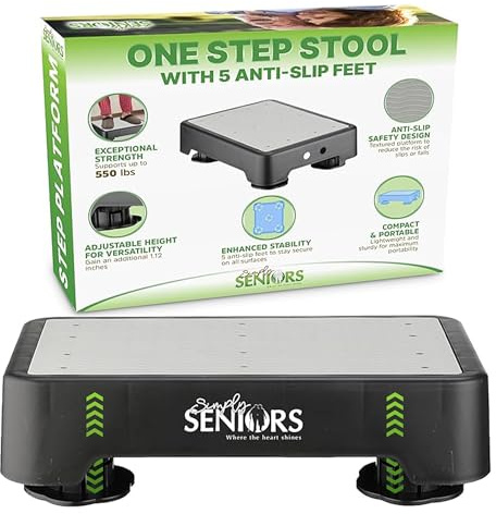 Simply Seniors Small Step Stools for Adults - Grey Stepping Stool Platform