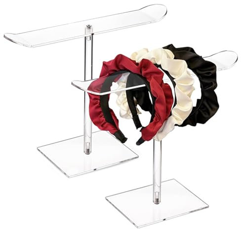 MHYMX 2 Stück Haargummi Aufbewahrung Haarreifen Ständer Acryl Aufbewahrung Haargummis Durchsichtige Haarschmuck Organizer Halter für Haarbänder Stirnband Halskette Armbänder