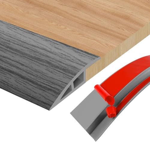 Soglia di Dislivello Pavimento, Profilo di Raccordo per Pavimenti in PVC per Collegare Giunti del Pavimento e Soglie di Tappeti Autoadesivo
