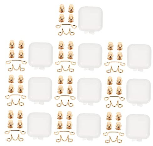 Housoutil 10 Set Fibbia per Jeans Senza Chiodi per Vita Accessori Pratici per Pantaloni Facili da Usare e Durevoli